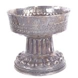 An Edwardian silver replica pedestal cup, the Holms Cup, rim of bowl inscribed "Benedictus Deus In