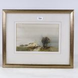 Colin Kent RI (born 1934), watercolour, November church, signed, 8" x 12", framed Slight paper