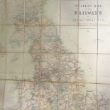 1877 Smith & Ebbs Station Map of the Railways in Great Britain, designed by Z Macaulay, linen-backed