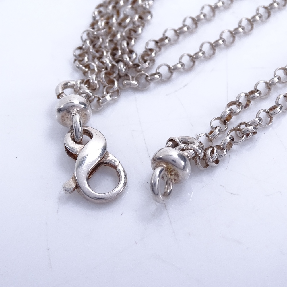 A long sterling silver heart design necklace/belt, length 92cm, 41.8g Very good original - Image 3 of 5