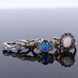 4 9ct gold opal dress rings, sizes G, K x 2, and Q, 7.1g total (4) All in very good original