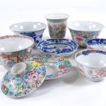 A group of Chinese porcelain bowls and cups