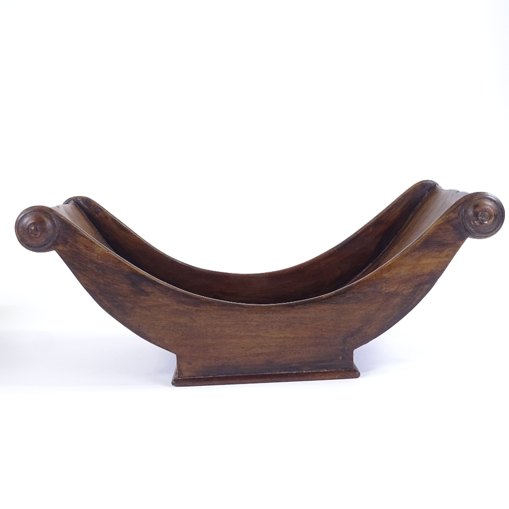 A 19th century stained wood cheese coaster, lacking original brass casters, length 41cm, width - Image 2 of 3