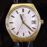 OMEGA - a Vintage gold plated De Ville automatic wristwatch, ref. 166.051, circa 1960s, silvered