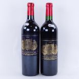 2 bottles of red Bordeaux wine, Chateau Palmer, vintages 1999 and 2004, 3rd Growth Grand Cru