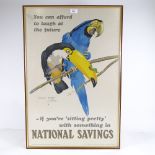 Original National Savings Committee poster designed by Lawson Wood, framed, overall frame dimensions