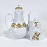 Bjorn Winblad Studio Line Romanze series coffee pot and sugar pot for Rosenthal, coffee pot height