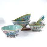 A group of Chinese famille vert porcelain bowls (5)