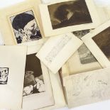 Folder of early 20th century etchings and engravings