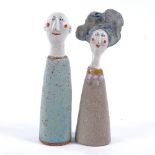 Jane Muir, pair of ceramic sculptures, What A Pair, height 6" Perfect condition