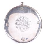 A heavy Elizabeth II Scottish sterling silver space design pendant paperweight, by James Brent Ward,