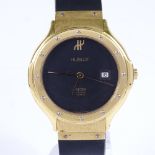 HUBLOT - a mid-size 18ct gold Classic MDM Geneve quartz wristwatch, ref. 140.10.3, black dial with