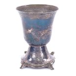 A late 19th/early 20th century German silver chalice/goblet, Hanau, relief embossed and engraved