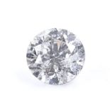 A 0.385ct round brilliant-cut diamond, colour approx H, clarity approx I1, dimensions: diameter -