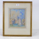 Frank Brangwyn (1867 - 1956), watercolour, scene in Venice, signed, 9.5" x 8.5", framed Good