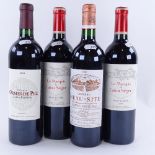 4 bottles of red Bordeaux / Saint-Estephe wine, 2x 2014 Le Marquis de Calon Segur, 2000 Chateau