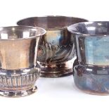 3 silver bowls, including thistle design and pedestal sugar bowl, largest diameter 10.5cm, 5.9oz