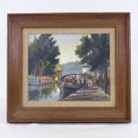 David Griffin, oil on canvas, Little Venice London, 10" x 11.5", framed Very good condition