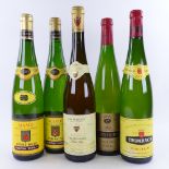 5 mixed bottles of French, Alsatian wine, 1 x 2005 Kuentz-Bas, Riesling, 1 x 2005 Hugel, Muscat,