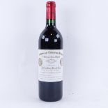 A bottle of red Bordeaux wine, Chateau Cheval Blanc, 1er Grand Cru Classe, Saint-Emilion, 75cl Lots