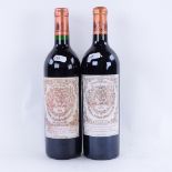 2 Bottles of red Bordeaux wine, Chateau Pichon-Longueville au Baron de Pichon-Longueville , vintage
