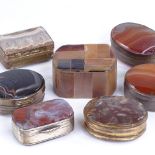 A group of mainly 19th century agate set pillboxes (7)