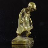 Carl Johan Eldh (1873 - 1954), polished bronze sculpture, Anna, signed on base, height 14cm