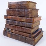 WITHDRAWN - A group of Antiquarian leather-bound books, social interest and guides to modern
