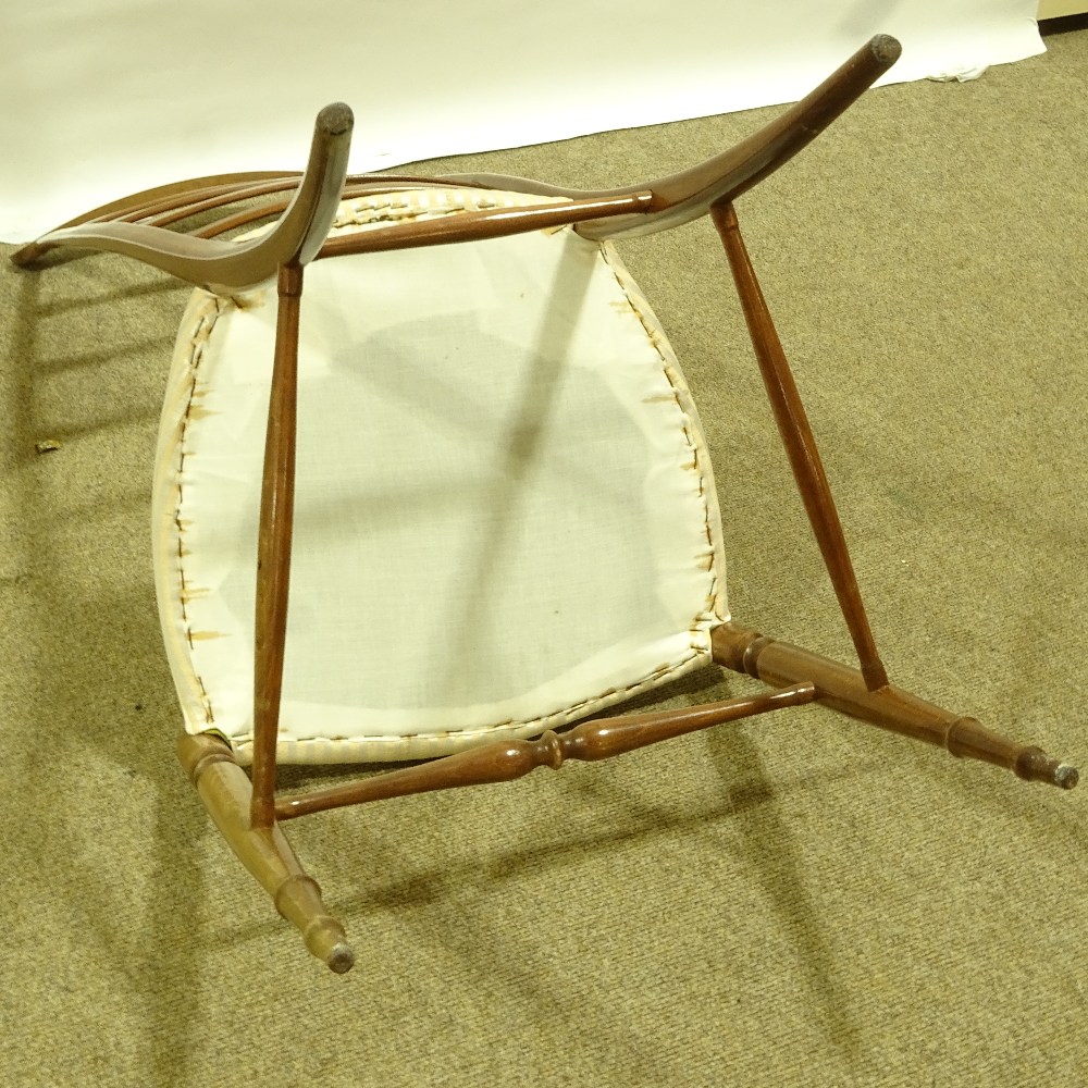 A pair of mid-century Italian Chiavari exaggerated high back chairs, with shaped ladder backs - Image 2 of 2