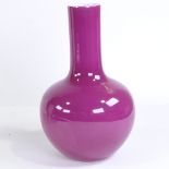 A Chinese deep red glaze porcelain narrow-neck vase, 6 character mark, height 30cm Perfect condition