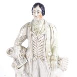 A 19th century Staffordshire Pottery figure of Robbie Burns, height 32cm No damage or restoration,
