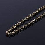 An unmarked gold belcher link chain necklace, necklace length 56cm, 12.4g Good original condition,