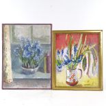 Margaret Niven, oil on canvas, still life, 16" x 12", and oil on board, signed with monogram MT?,