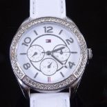 TOMMY HILFIGER - a modern stainless steel quartz wristwatch, ref. TH.182.3.14.1307S, white dial with