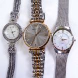 3 ladies wristwatches, including Emporio Armani and Skagen of Denmark, all working order (3) All