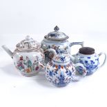 4 Chinese 18th century porcelain teapots (A/F)