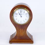 A late 19th/early 20th century French mahogany balloon-cased mantel clock, by Z Barraclough & Sons