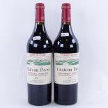 2 bottles of red Bordeaux wine, 2002 Chateau Pavie, First Growth Grand Cru Classe, Saint Emilion,