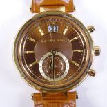 MICHAEL KORS - a modern gold plated stainless steel Sawyer quartz chronograph wristwatch, ref. MK-