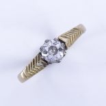 A late 20th century 18ct gold 0.35ct solitaire diamond ring, diamond weight calculated from