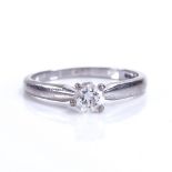 A modern 18ct white gold 0.3ct solitaire diamond ring, diamond weight calculated from