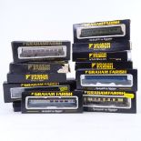 A collection of Graham Farish N gauge model railway locomotives and coaches, all boxed