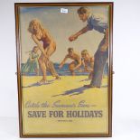 Catch The Summer Sun - Save For Holidays, original National Savings Committee poster, framed,