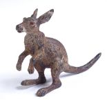 A cold painted bronze miniature kangaroo, height 4cm Paint abrasions but no damage or repairs
