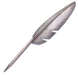 A modern sterling silver feather quill design rollerball pen, overall length 29cm Very good original