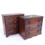 2 Victorian table-top jewel chests of drawers, width 22cm (2)