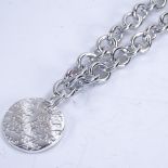 A brand new Tiffany & Co sterling silver Notes pendant necklace on 40cm chain, 65.5g, boxed with