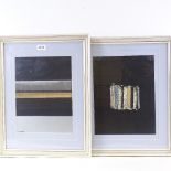 2 original abstract lithographs by Anna Bergman and Baldaccini Cesar, framed (2) Good condition