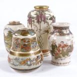 4 various Japanese Satsuma porcelain vases, largest height 13cm