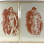 Ronald Cameron, pair of limited edition prints, female nudes, signed and numbered in pencil, 27.5" x